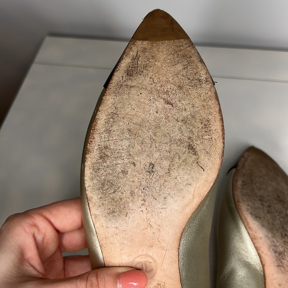 Chanel Ballerina Flats Gold/Black Sz 36.5 - Picture 8 of 12